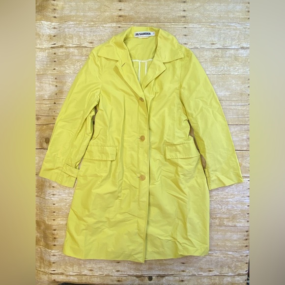 Jil Sander Jackets & Coats Jil Sander Lime Green Trench Coat Rain Jacket Poshmark